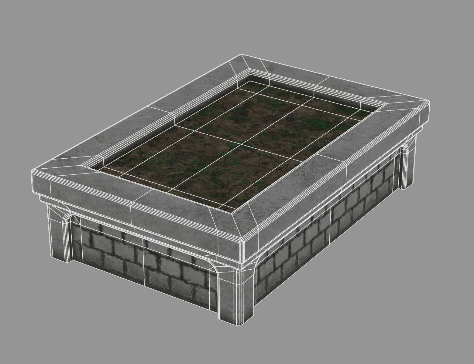 Town Square Plaza Low-poly 3D model_10