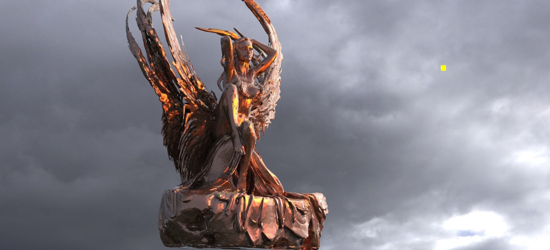 Earth Anatomy female sculpture Statue  Low-poly 3D model_1