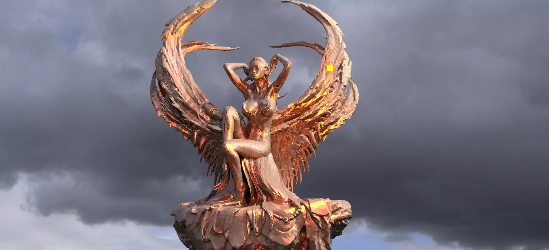 Earth Anatomy female sculpture Statue  Low-poly 3D model_0