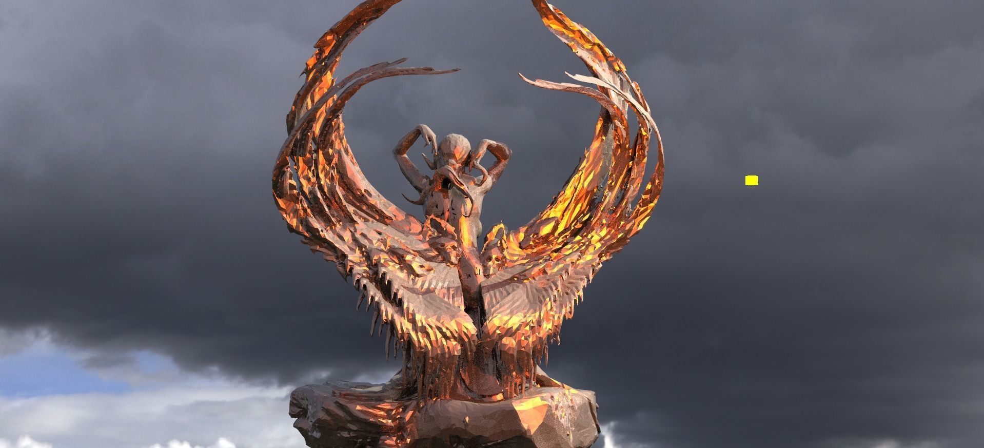 Earth Anatomy female sculpture Statue  Low-poly 3D model_2