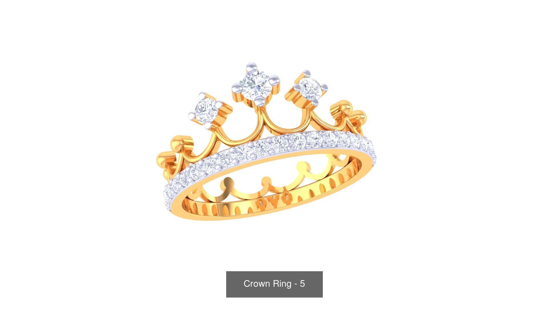 23 Crown Ring 3D Model Collection_13