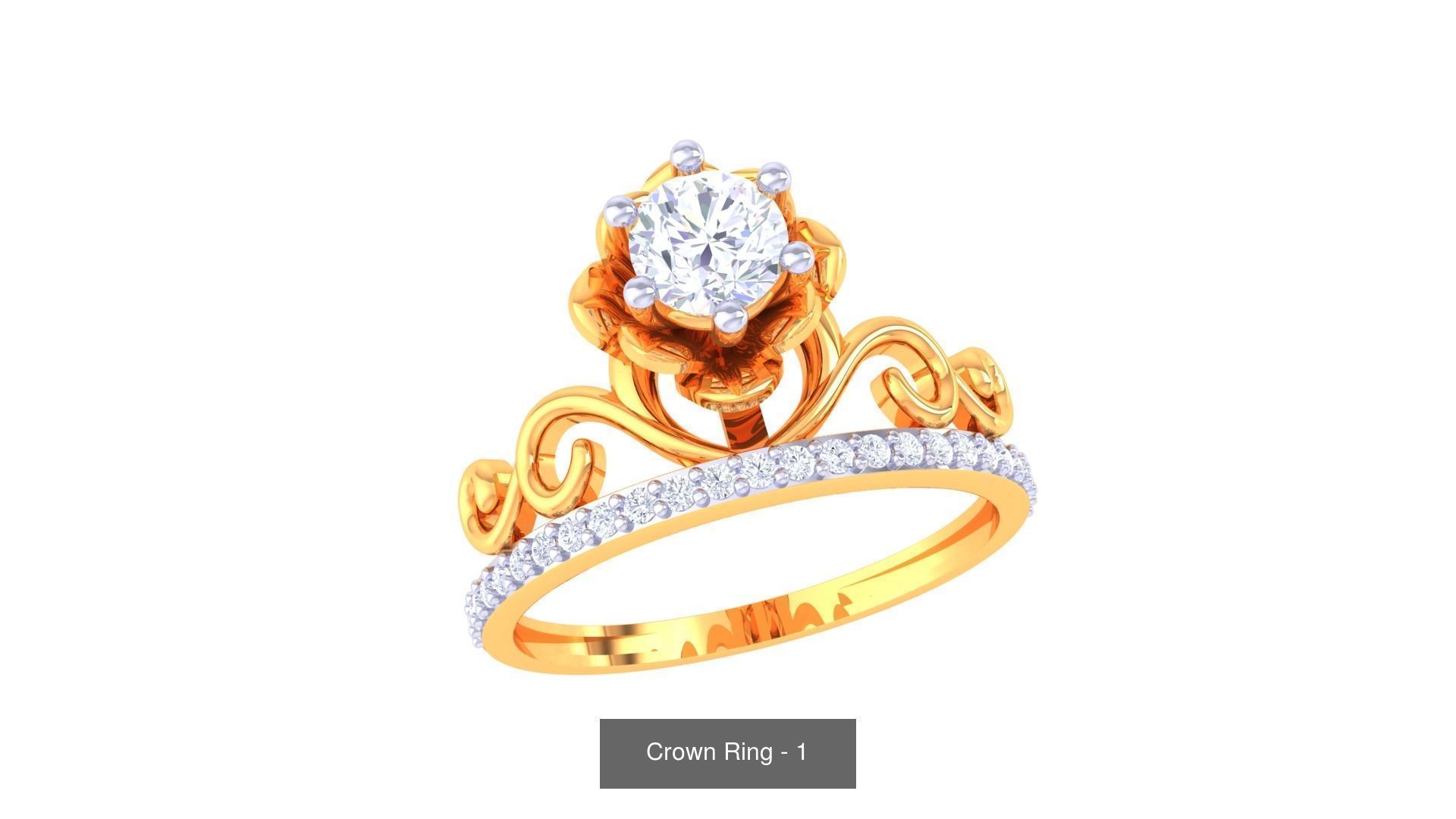 23 Crown Ring 3D Model Collection_4