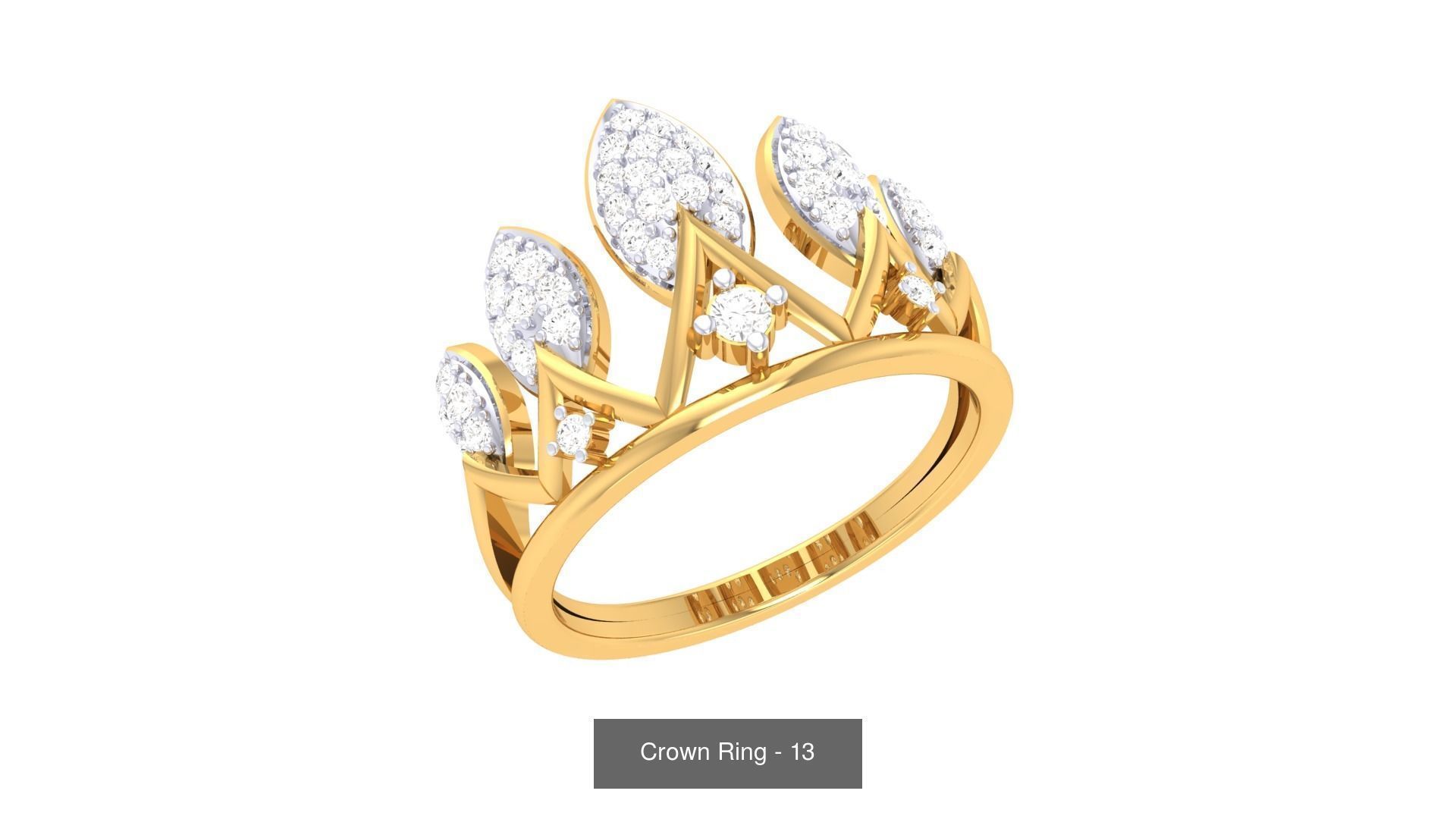 23 Crown Ring 3D Model Collection_8