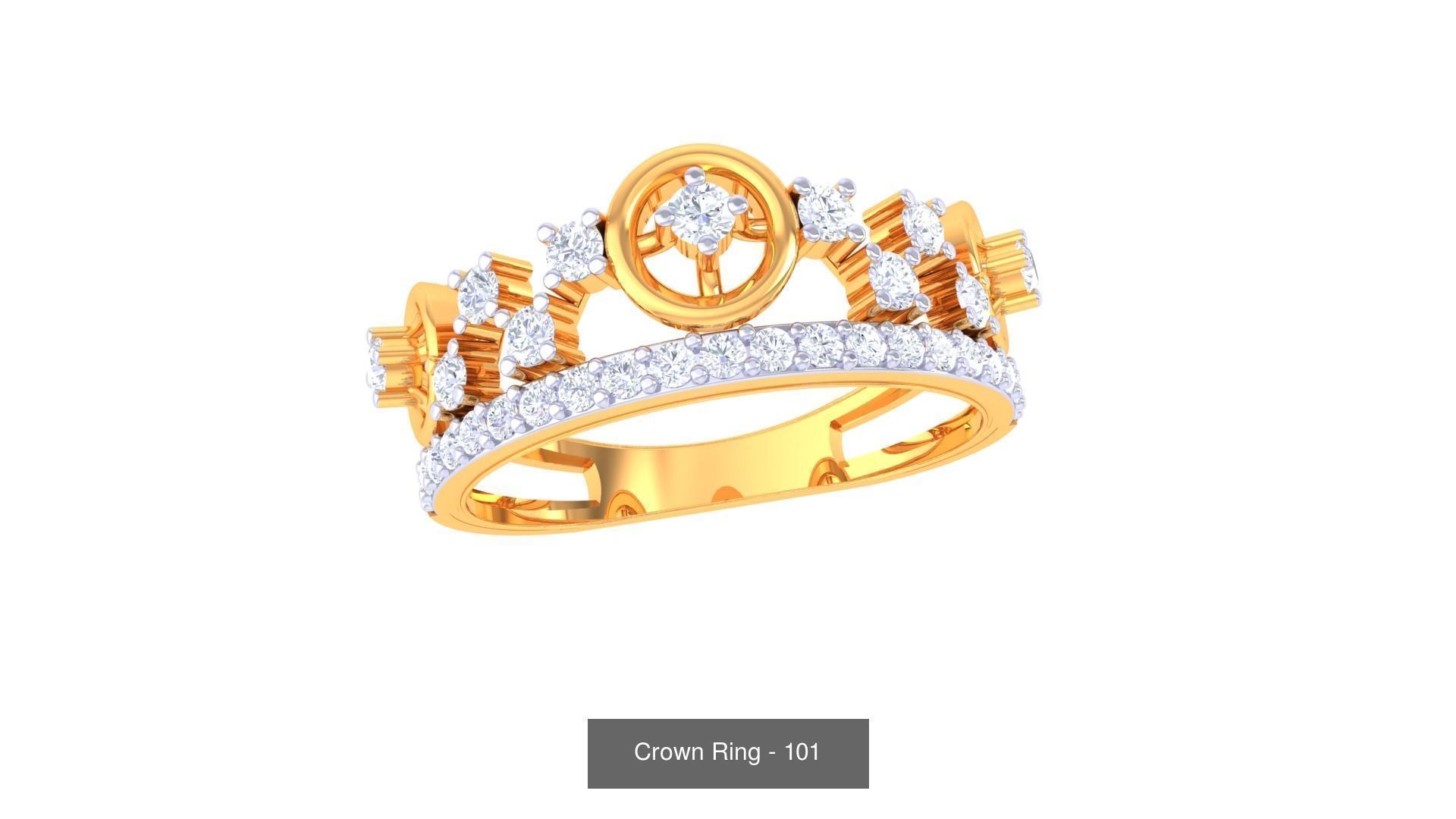 23 Crown Ring 3D Model Collection_6