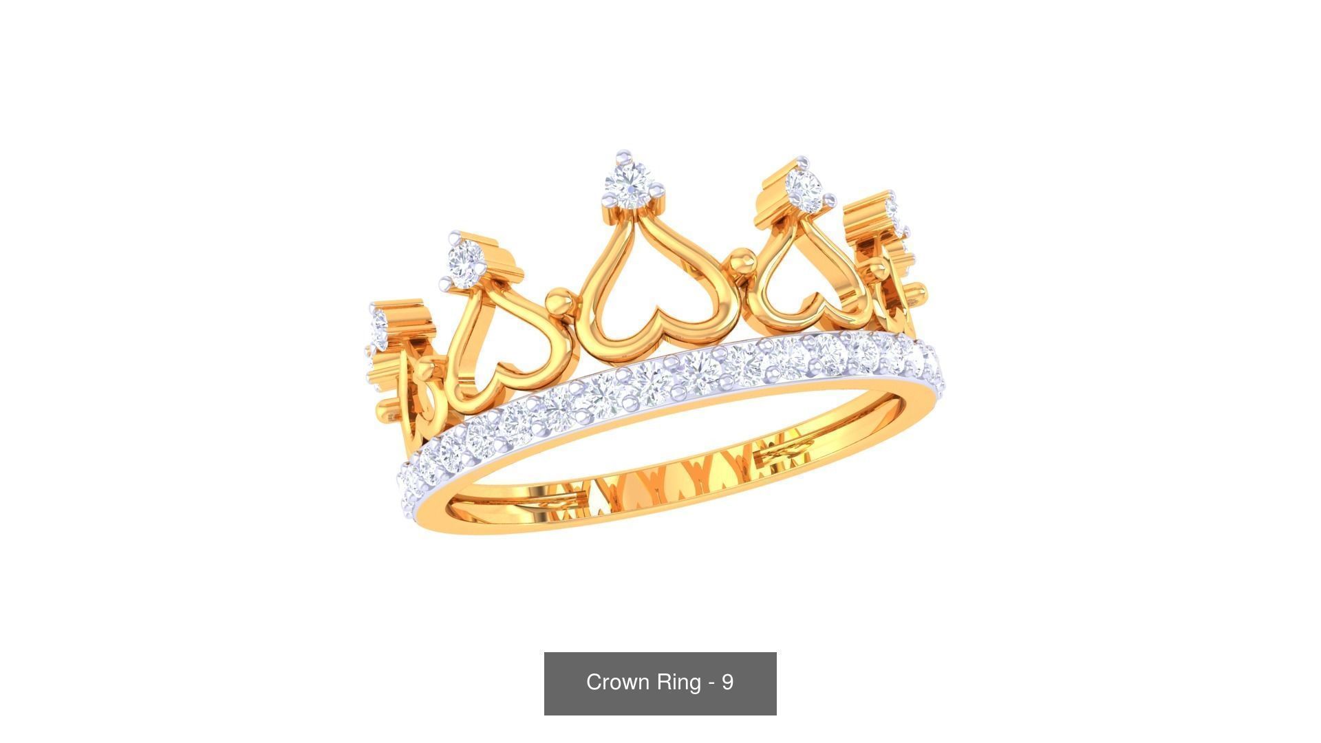 23 Crown Ring 3D Model Collection_9