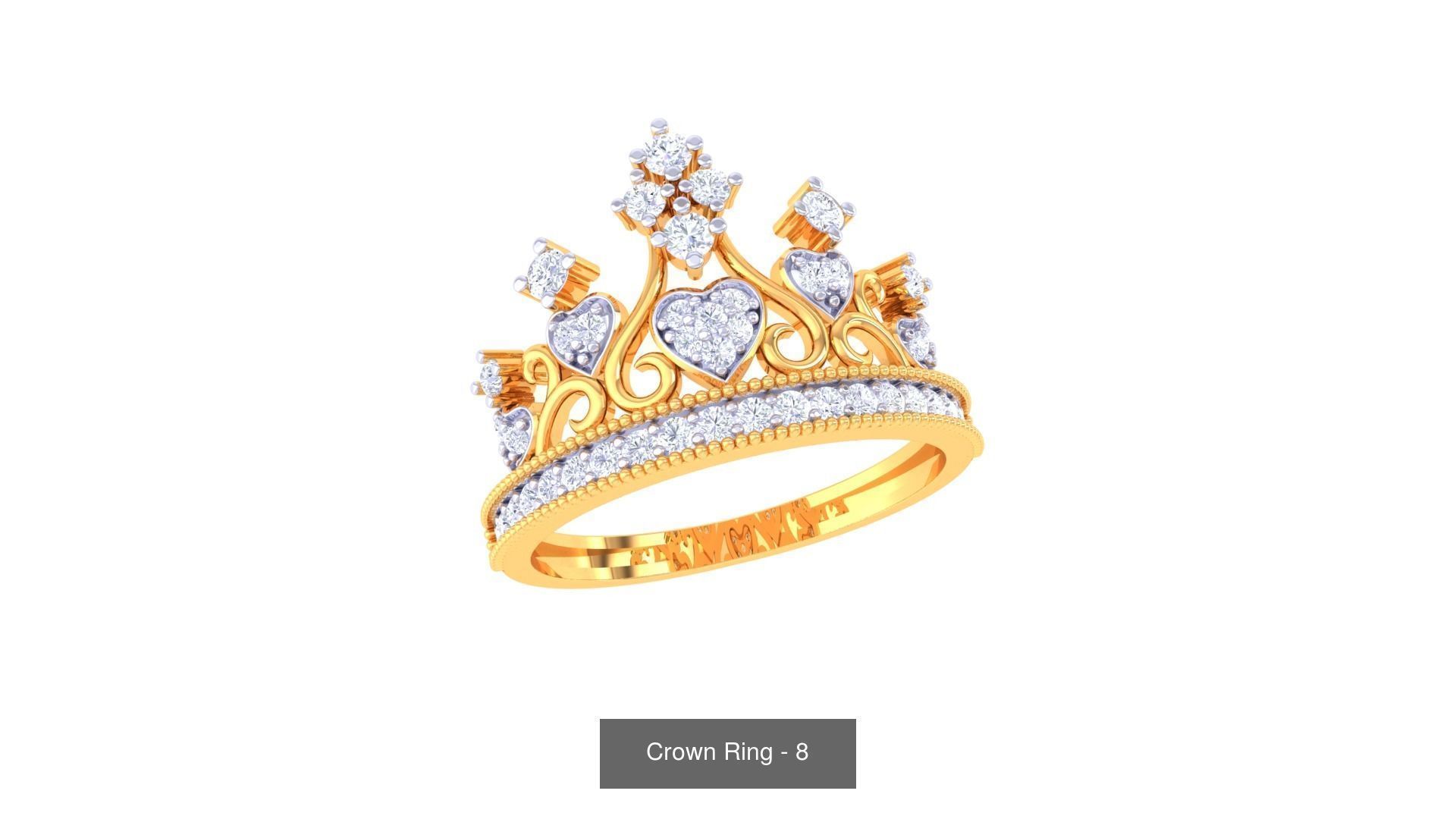 23 Crown Ring 3D Model Collection_10