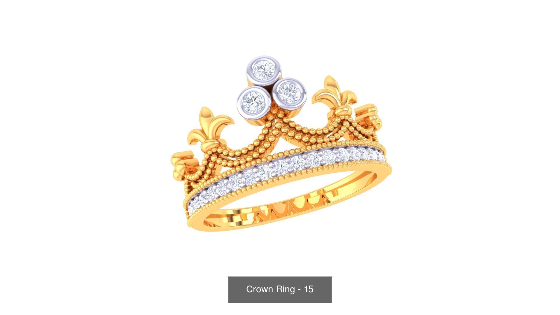 23 Crown Ring 3D Model Collection_17