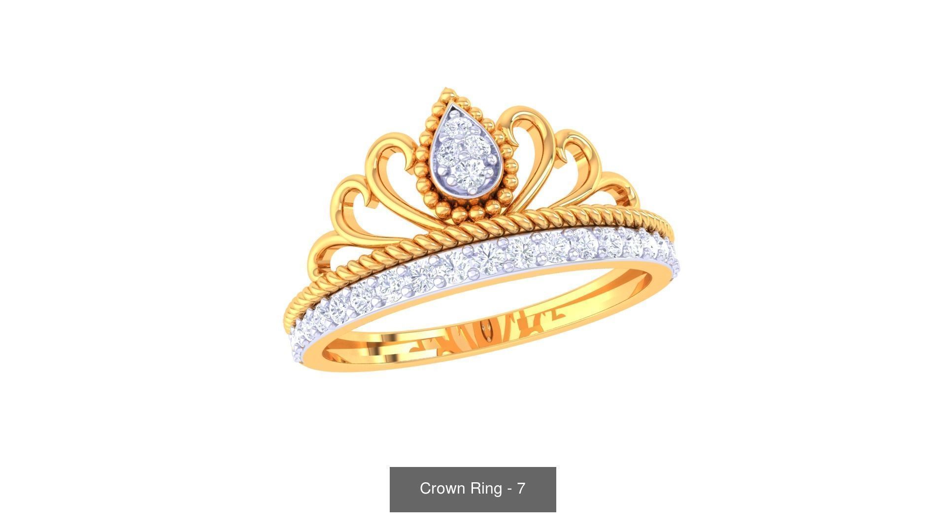 23 Crown Ring 3D Model Collection_11