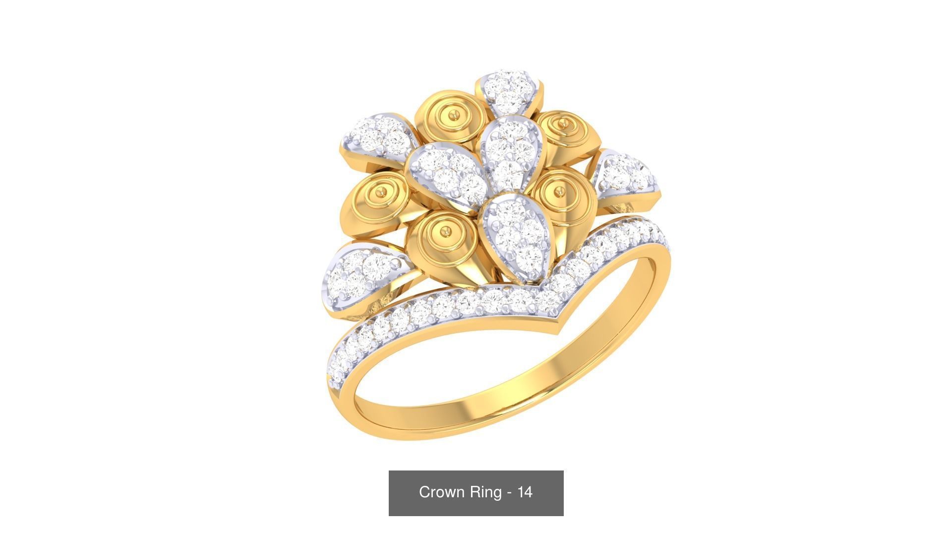 23 Crown Ring 3D Model Collection_7