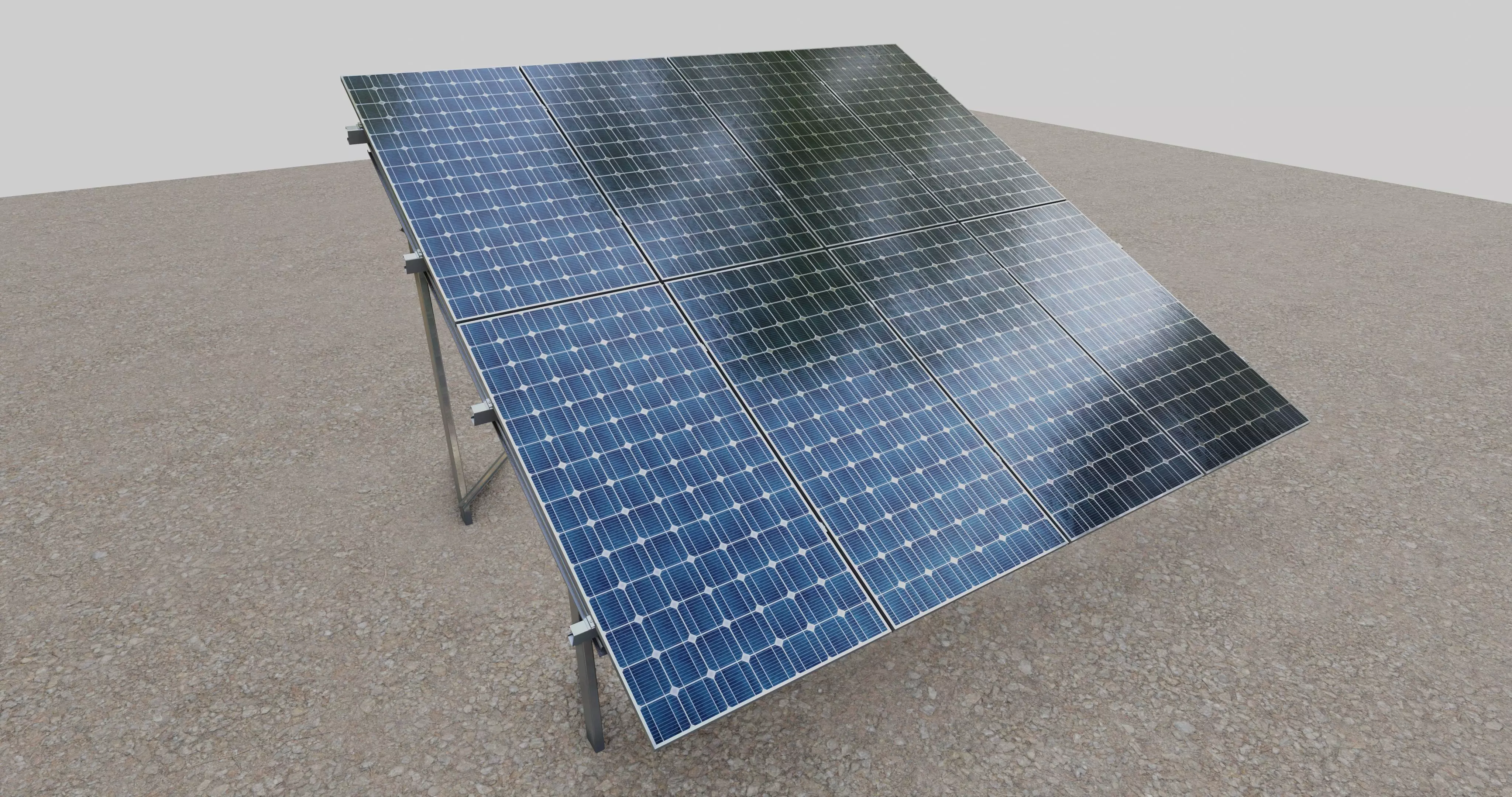 Solar Panel Steel Construction Type 1 3D model_0