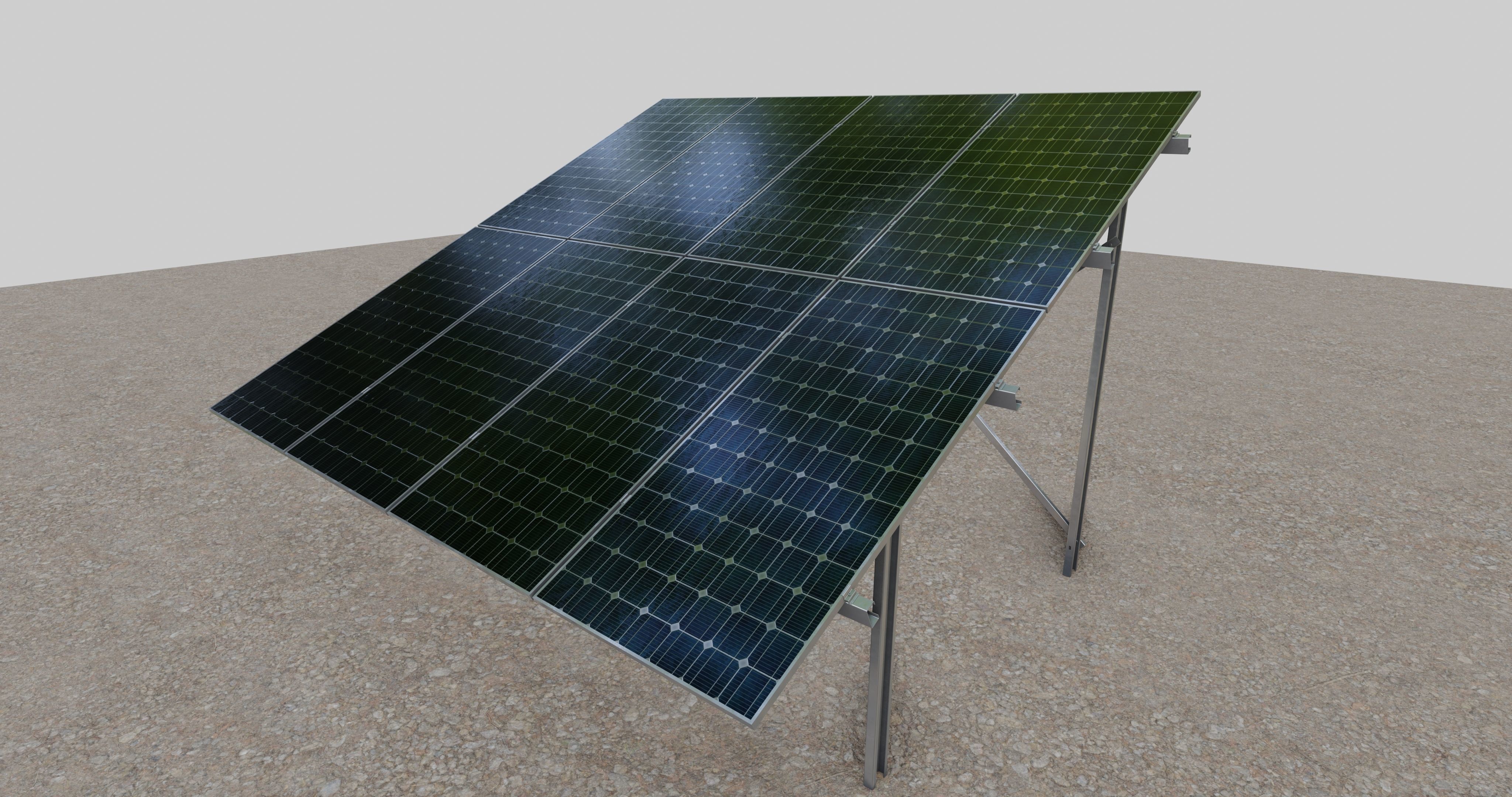 Solar Panel Steel Construction Type 1 3D model_1