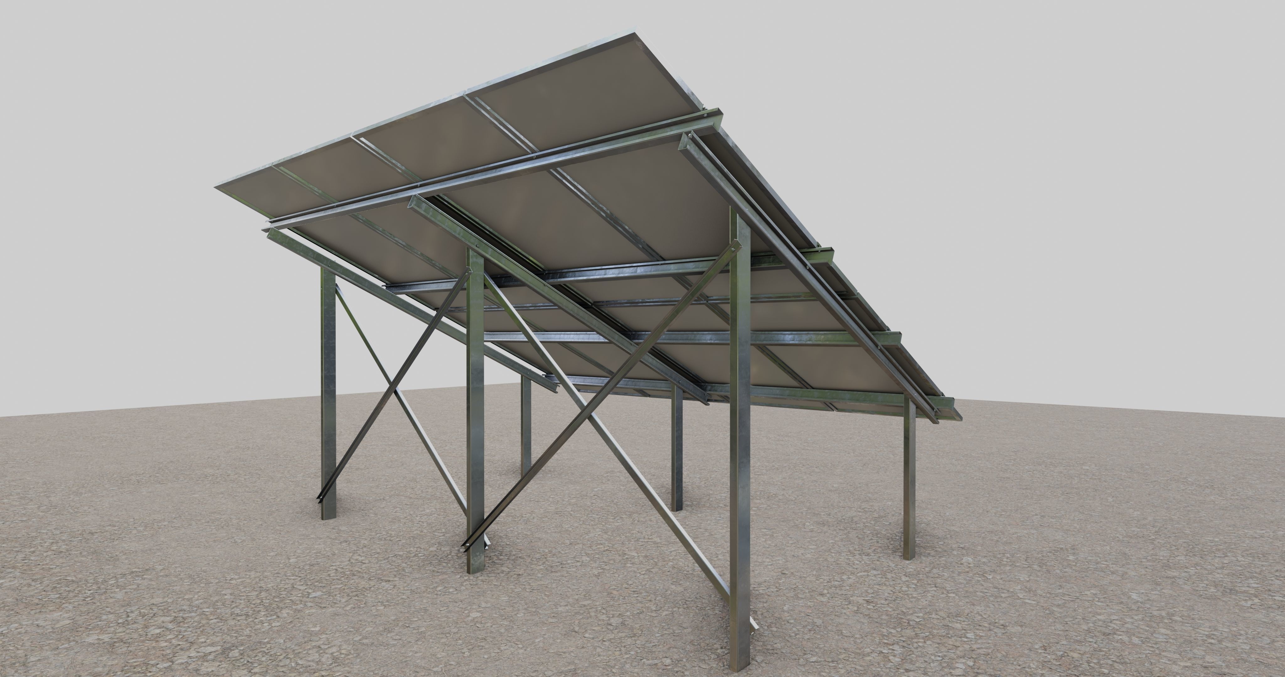 Solar Panel Steel Construction Type 1 3D model_2
