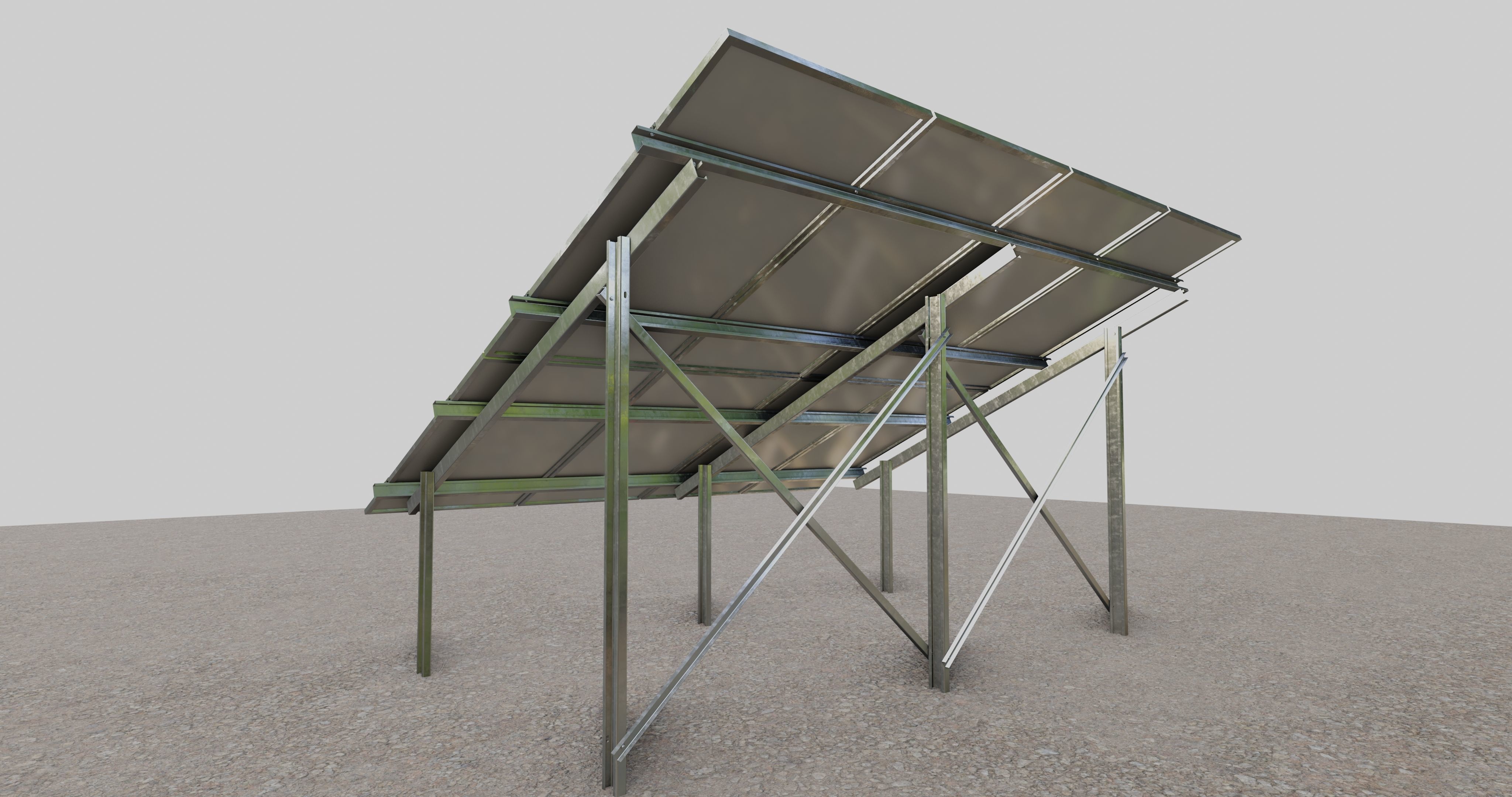 Solar Panel Steel Construction Type 1 3D model_3