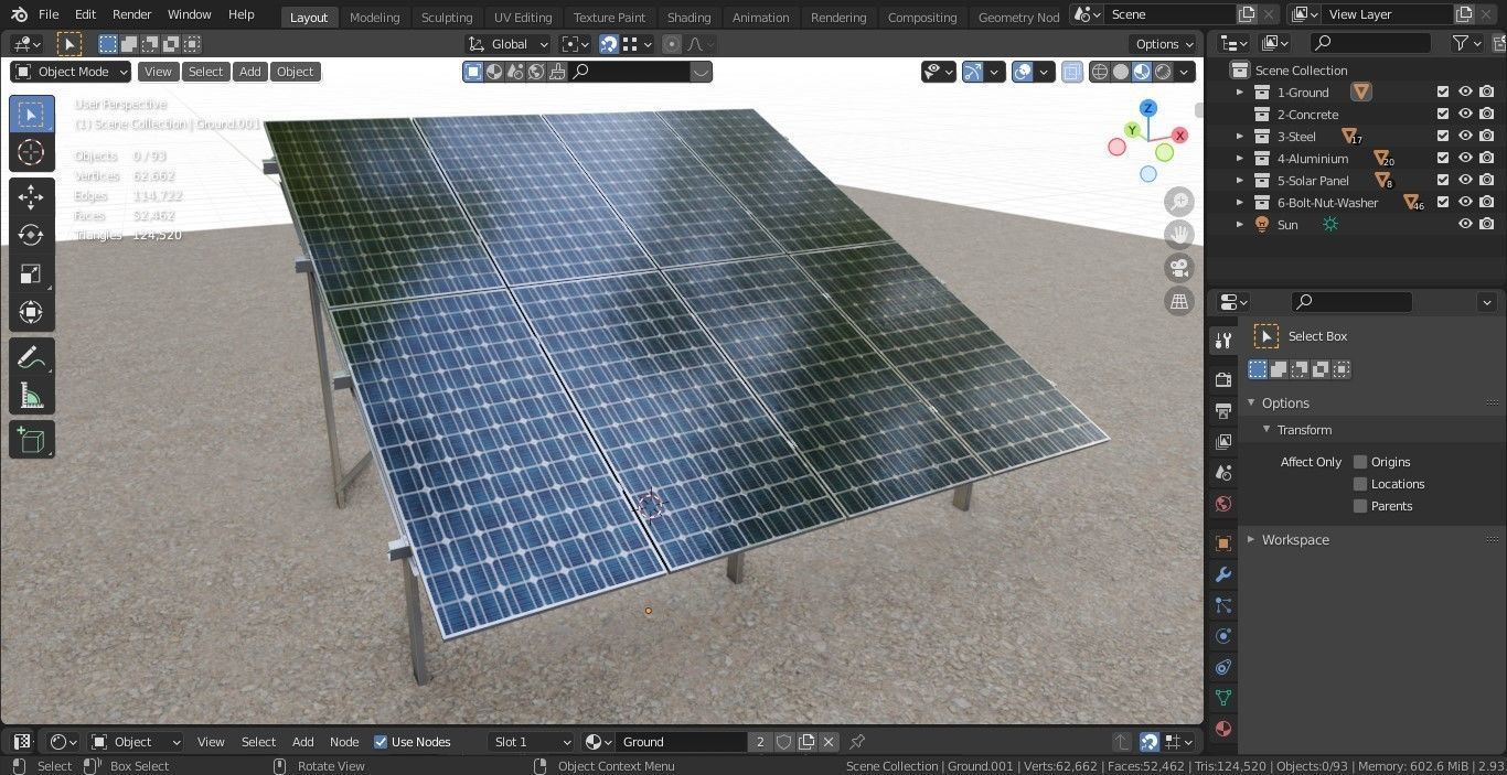 Solar Panel Steel Construction Type 1 3D model_22