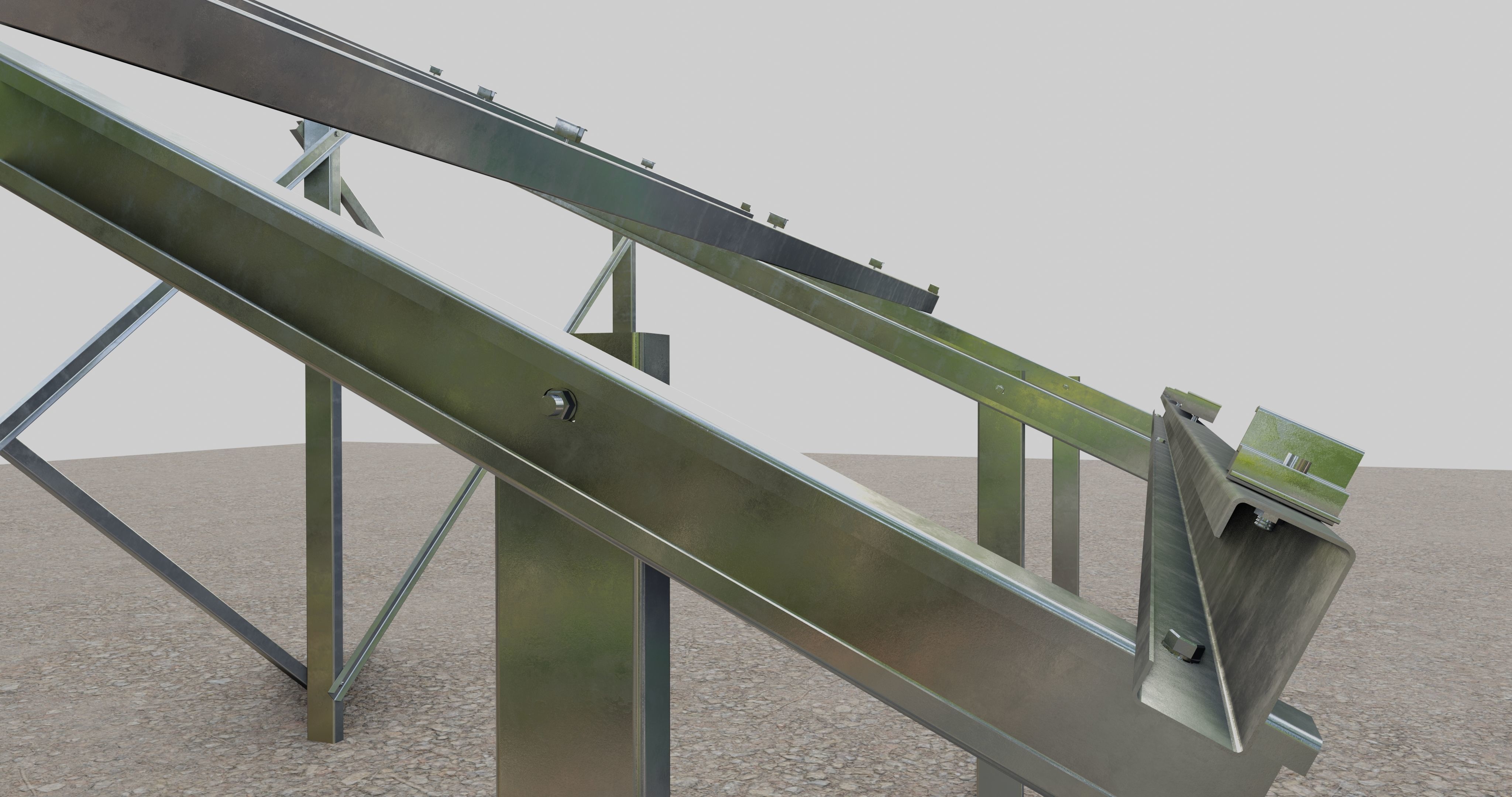 Solar Panel Steel Construction Type 1 3D model_11