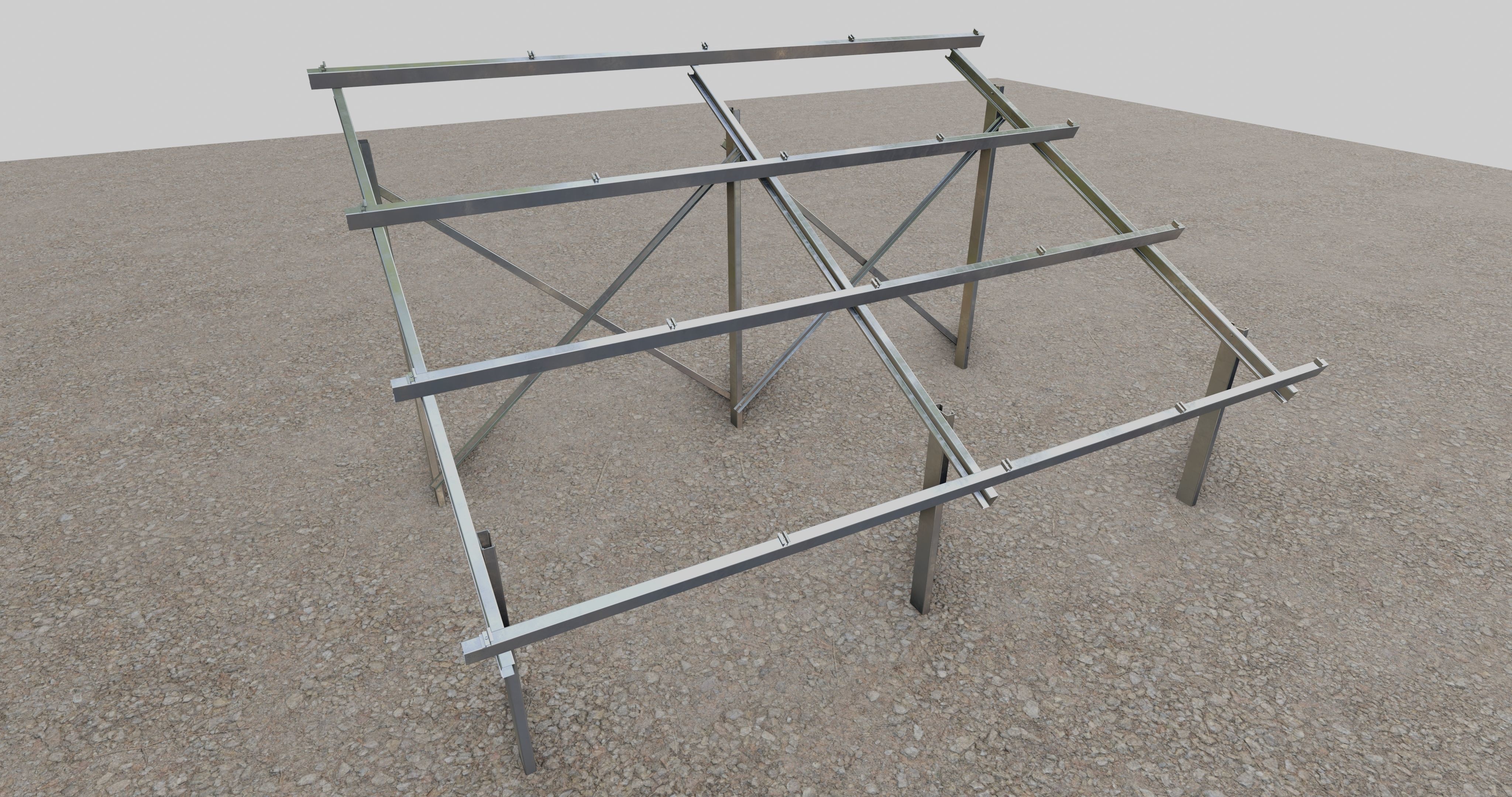 Solar Panel Steel Construction Type 1 3D model_8