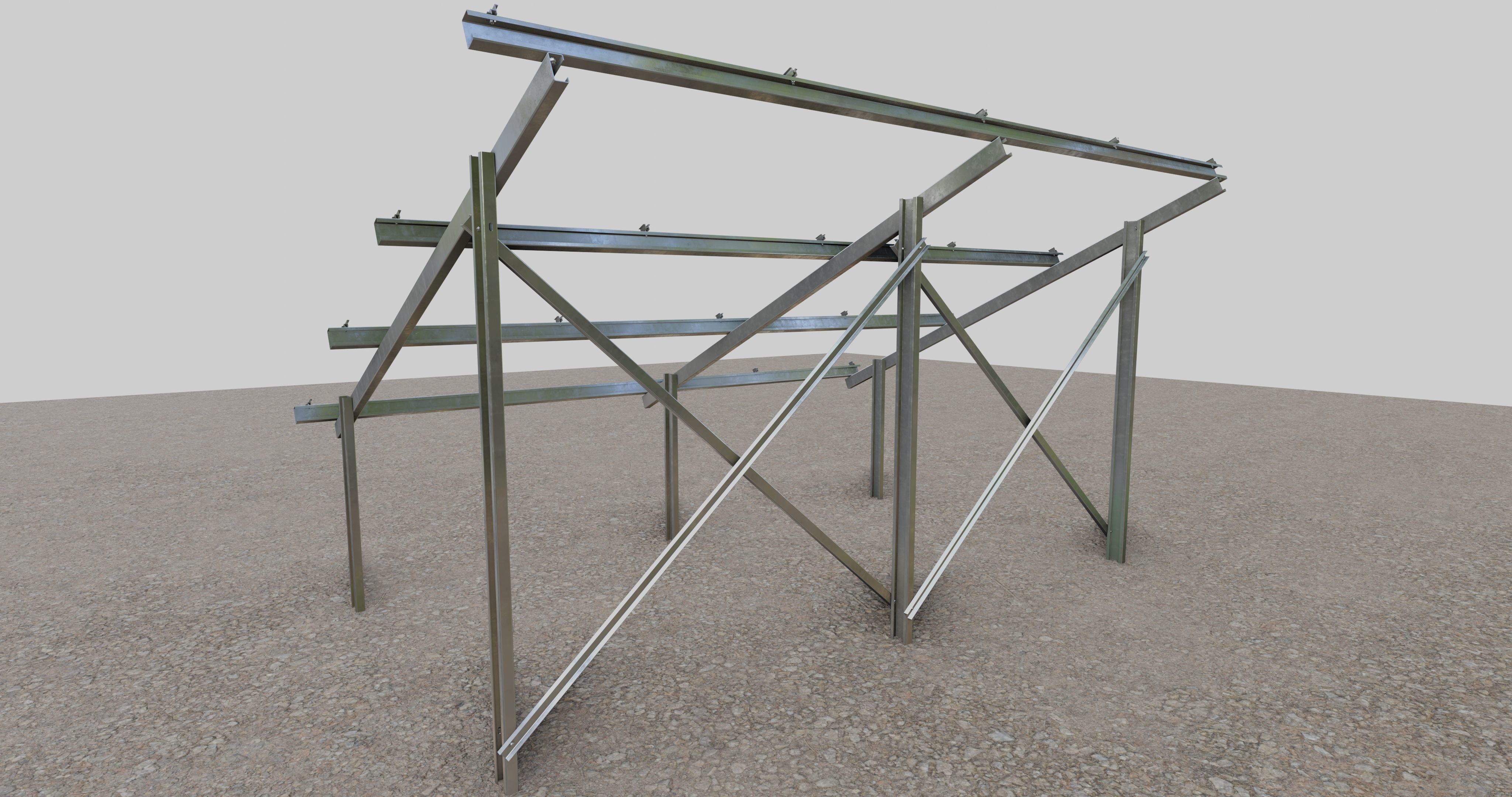 Solar Panel Steel Construction Type 1 3D model_9