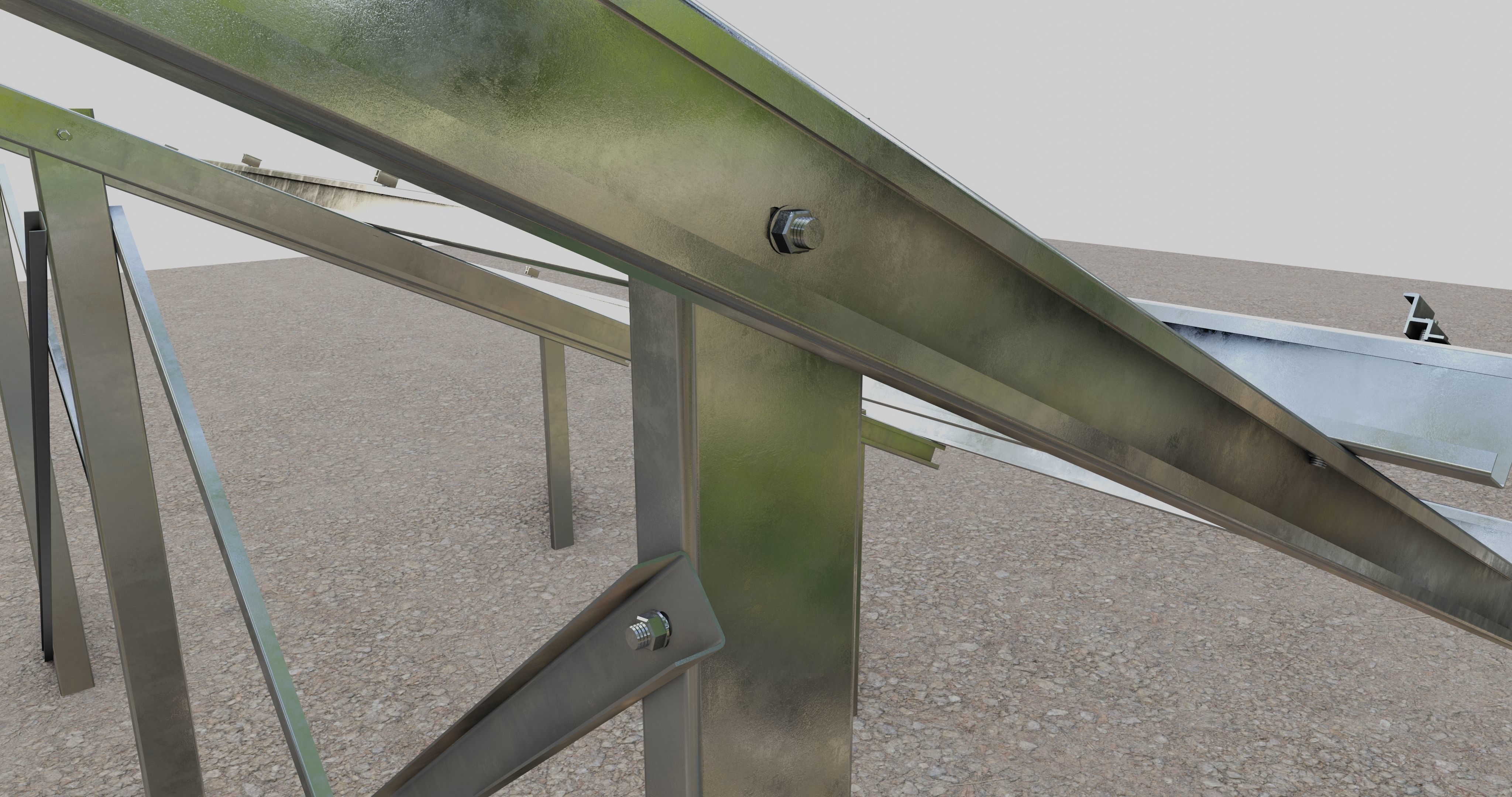 Solar Panel Steel Construction Type 1 3D model_10