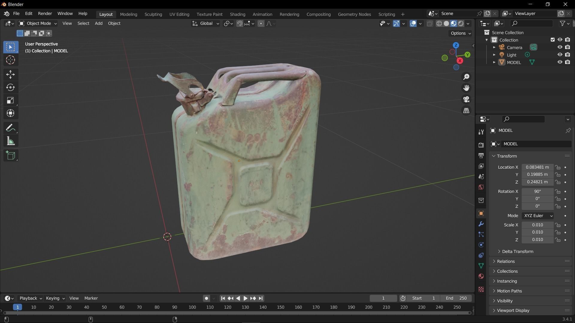 Old Fuel Canister Low-poly 3D model_21