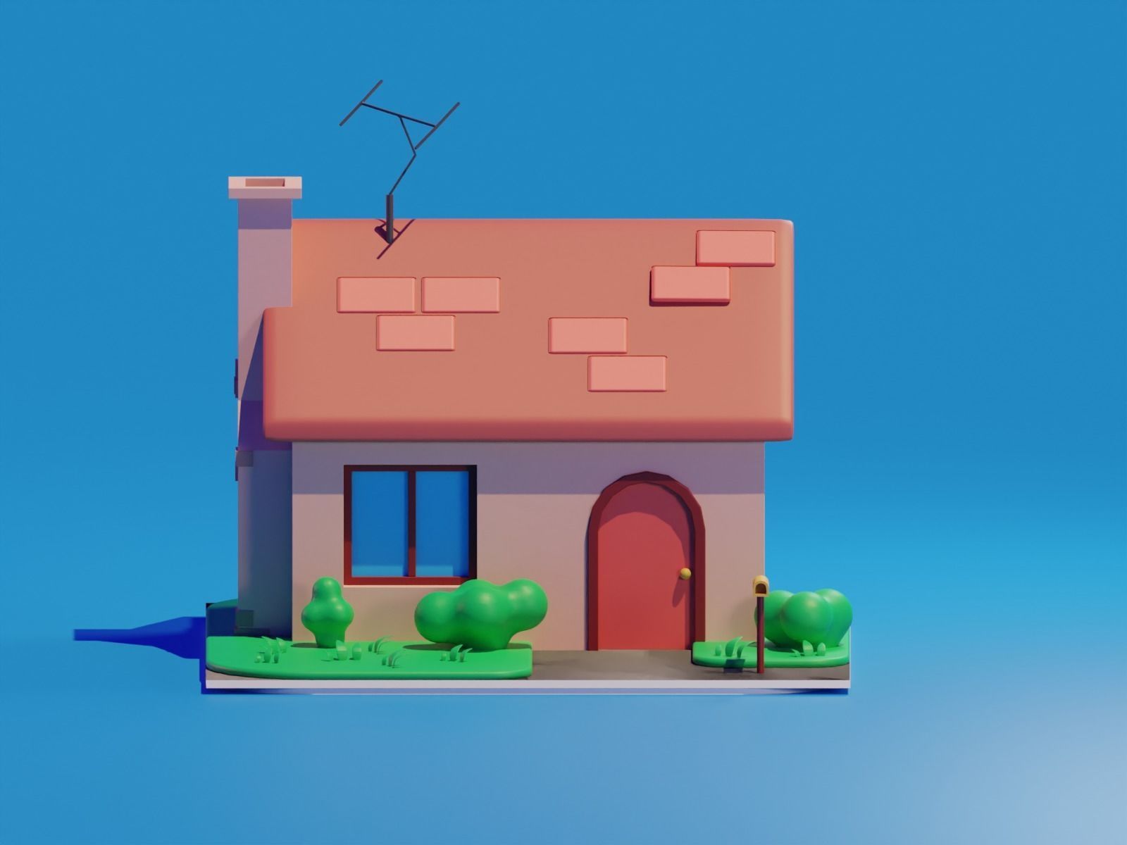 Stylized House 3D model_1