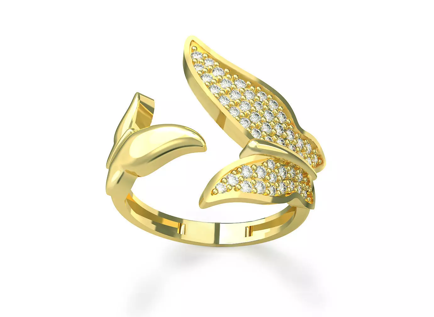Butterfly Diamond Ring 3D print model
