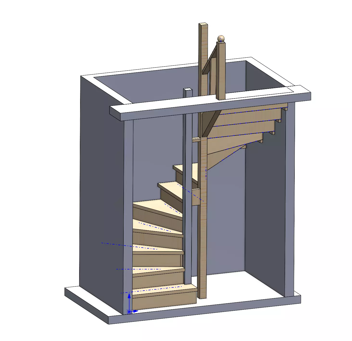 Wooden staircase Free 3D model