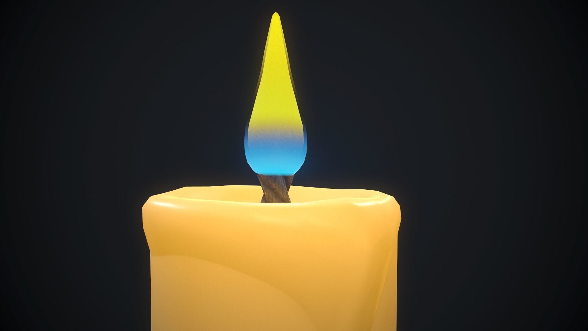 Small candle 1 PBR Low-poly 3D model_5