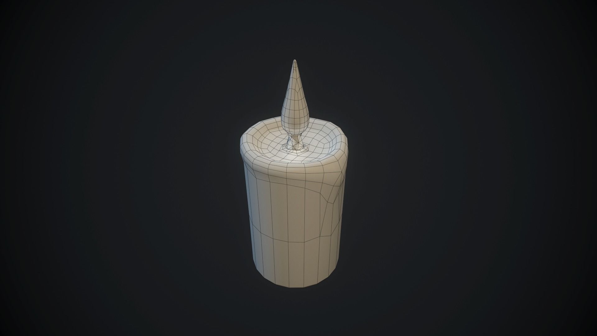 Small candle 1 PBR Low-poly 3D model_10