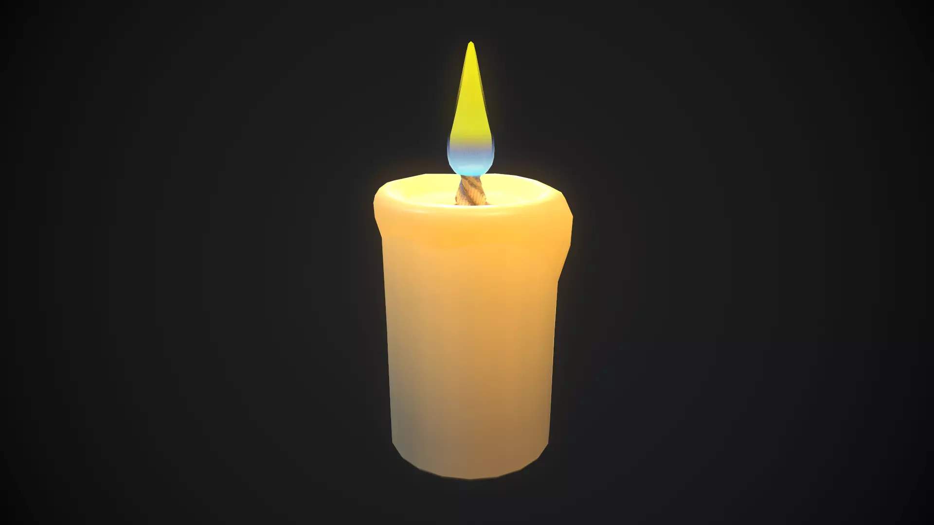Small candle 1 PBR Low-poly 3D model_0