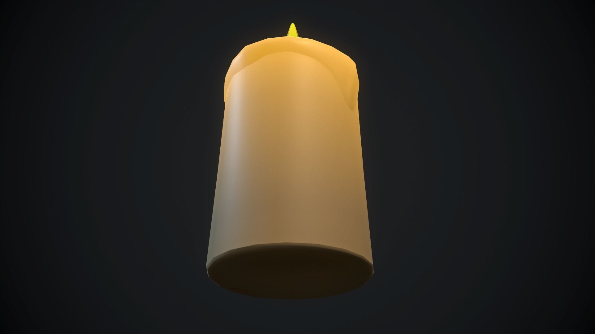 Small candle 1 PBR Low-poly 3D model_4