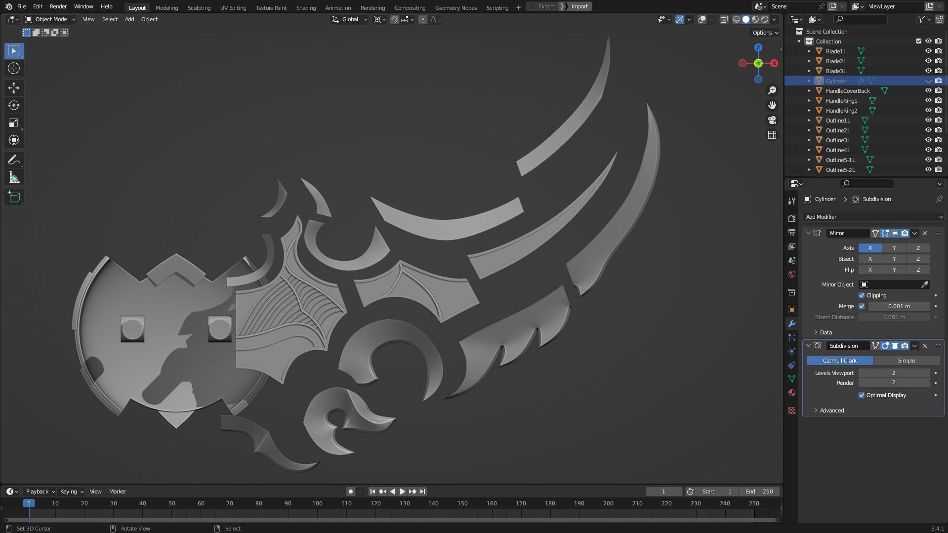 WOW Illidan Stormrage Sword for Cosplay 3D print model_7