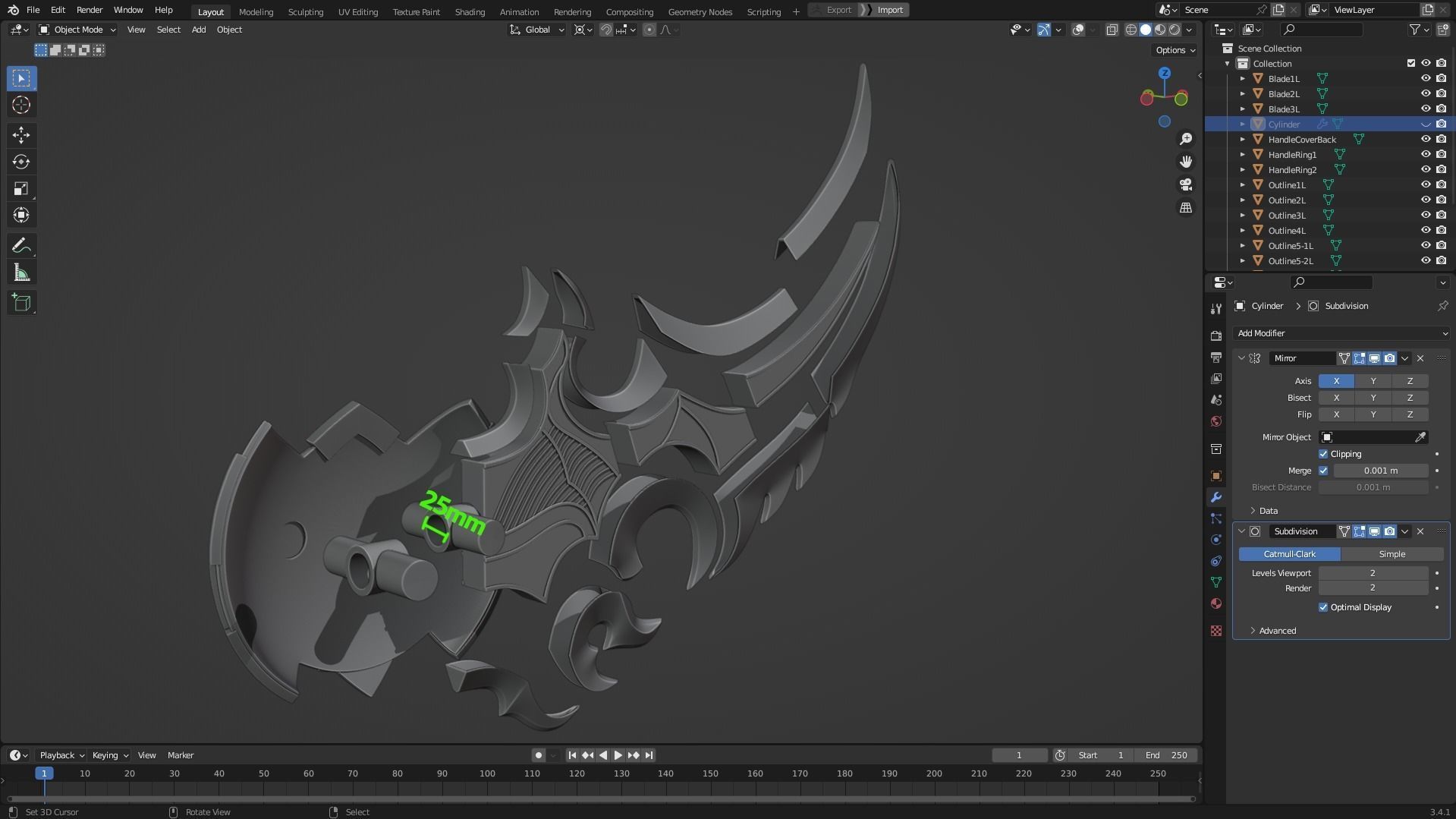 WOW Illidan Stormrage Sword for Cosplay 3D print model_6