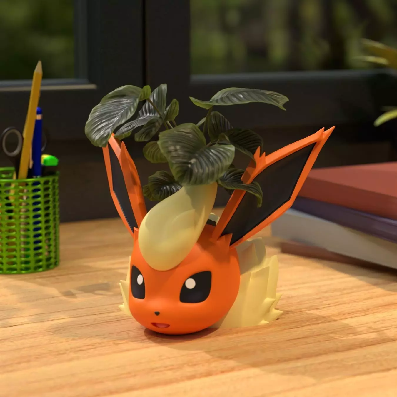 flareon plant vase 3D print model_0