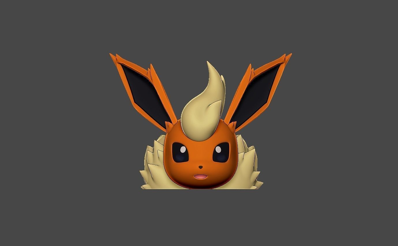 flareon plant vase 3D print model_1