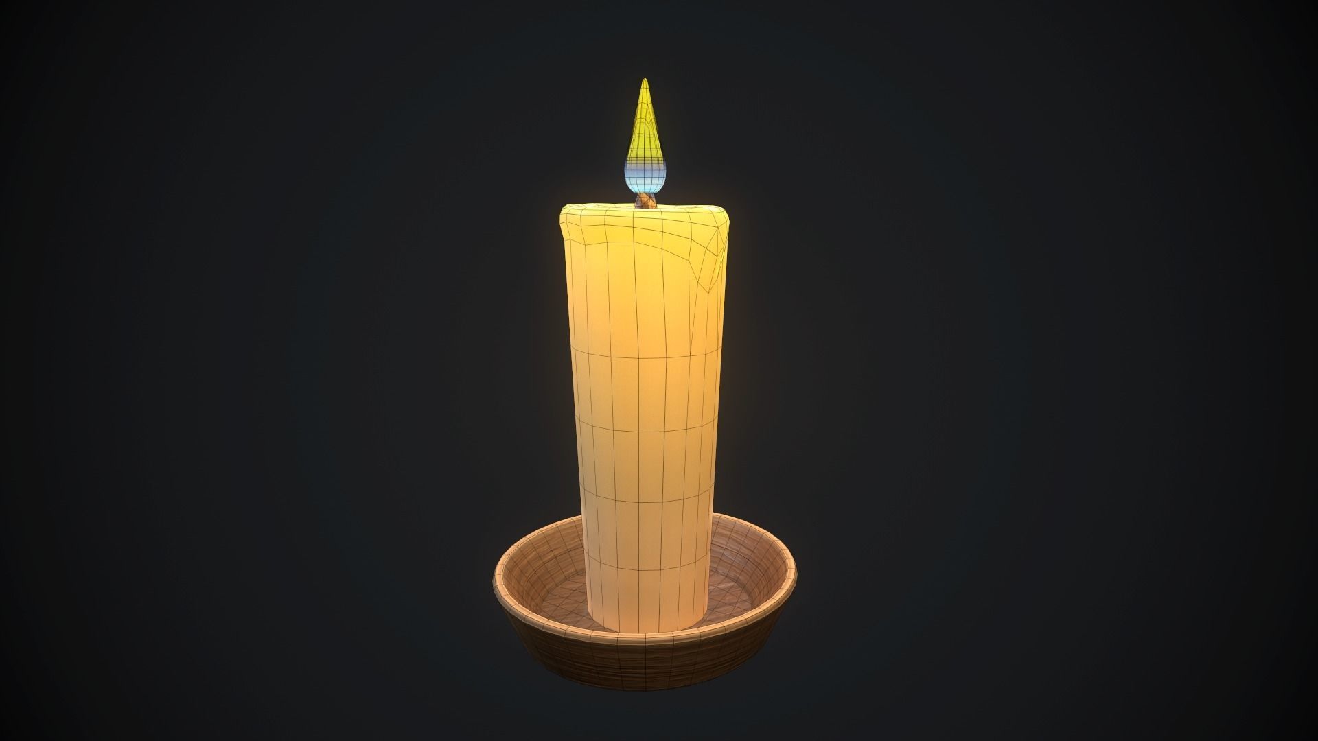 candle set 1 PBR Low-poly 3D model_13