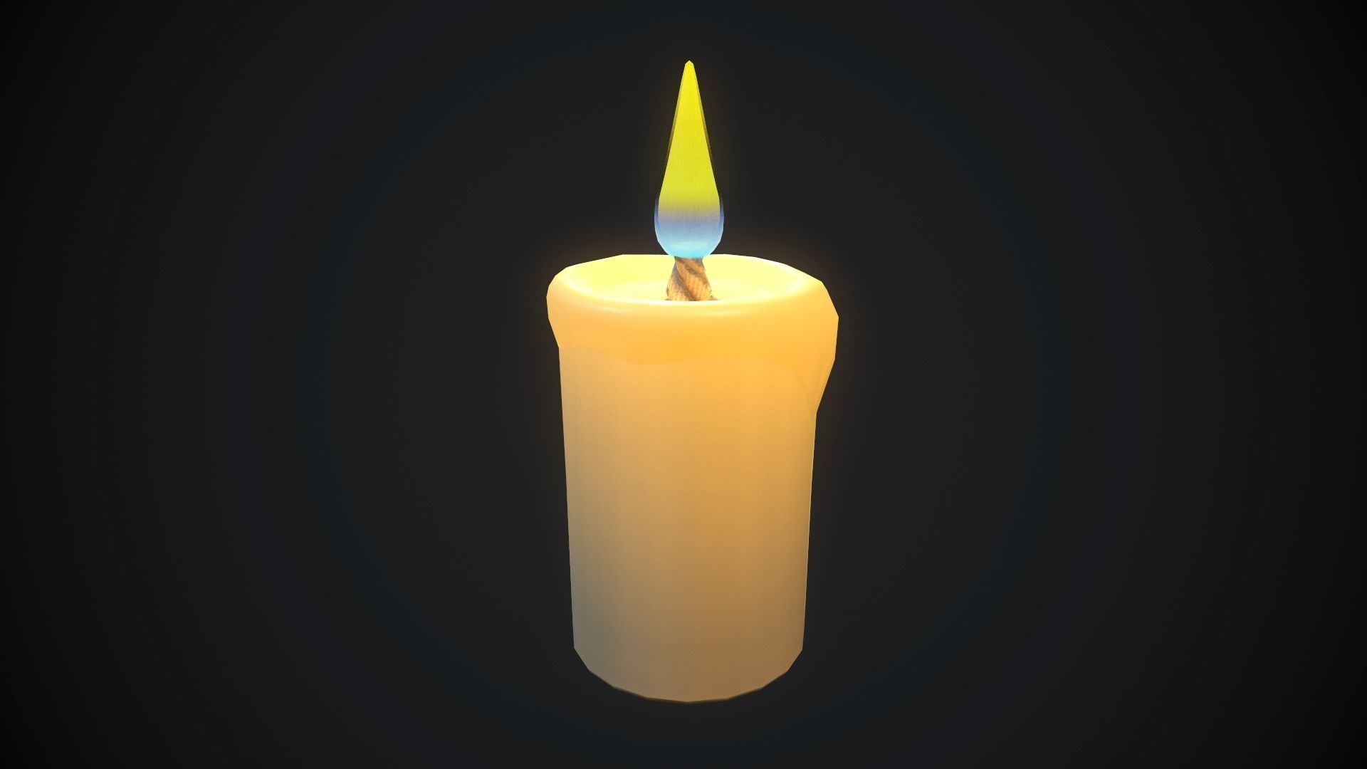 candle set 1 PBR Low-poly 3D model_8