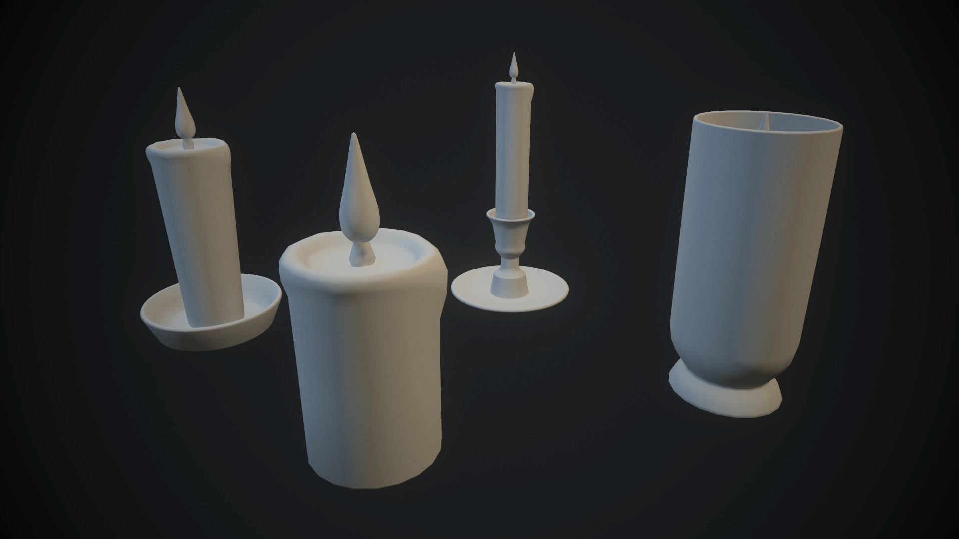 candle set 1 PBR Low-poly 3D model_3