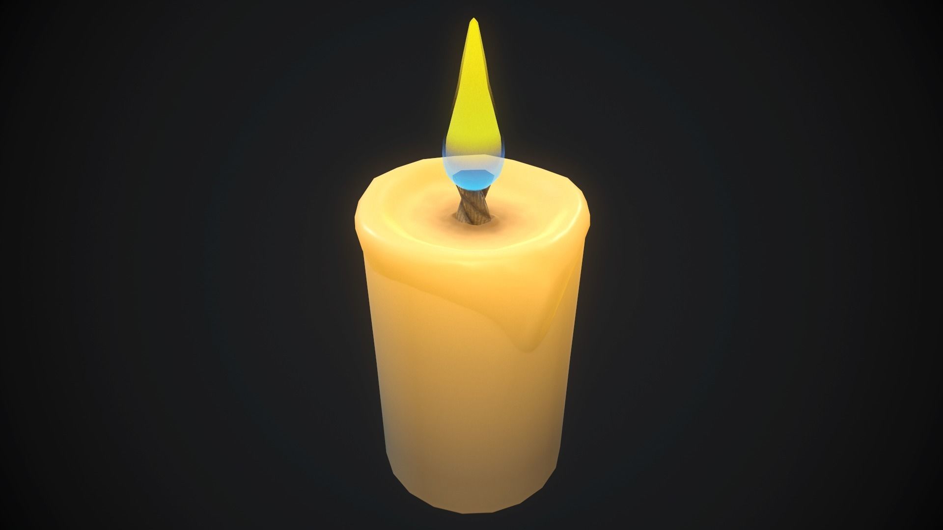 candle set 1 PBR Low-poly 3D model_5