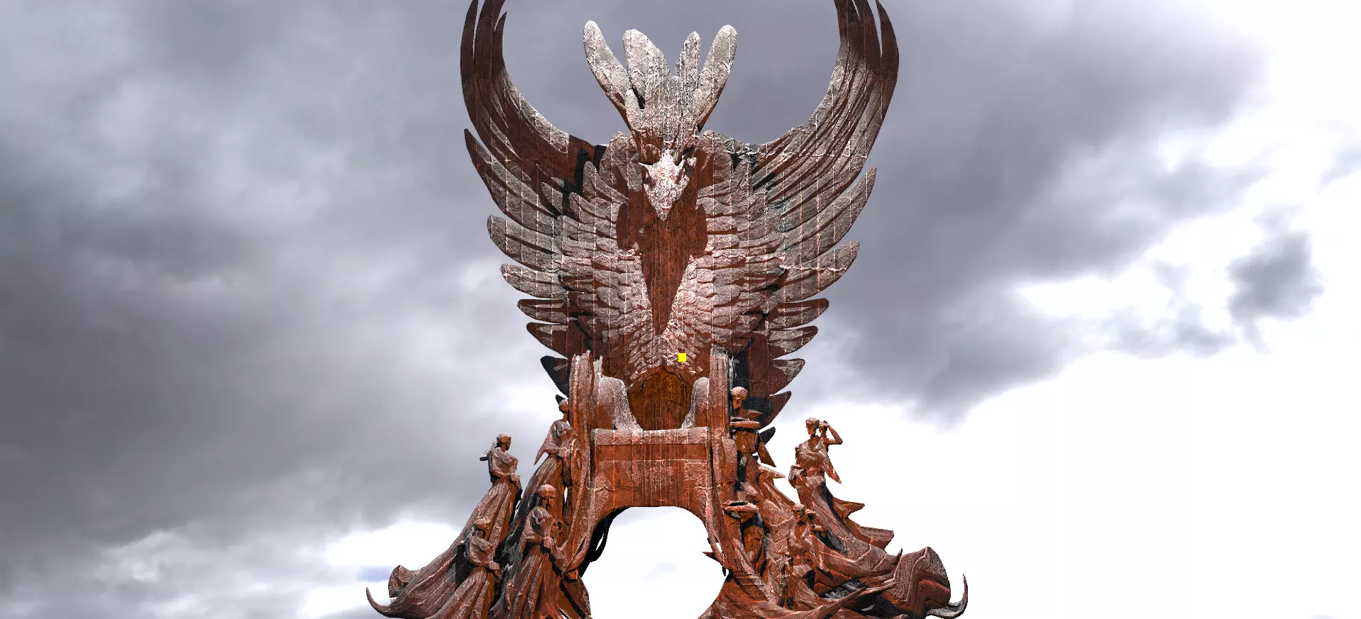 Feathered angel wing Throne 2 3D model_0