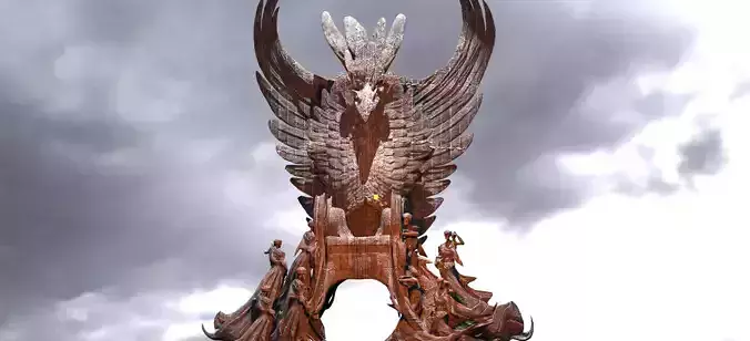 Feathered angel wing Throne 2 3D model