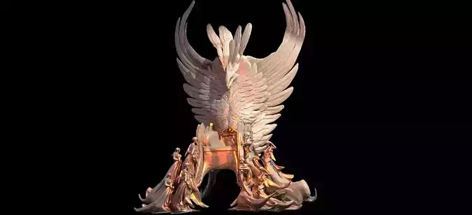 Dantes Inferno Ghost Throne 2 Low-poly 3D model