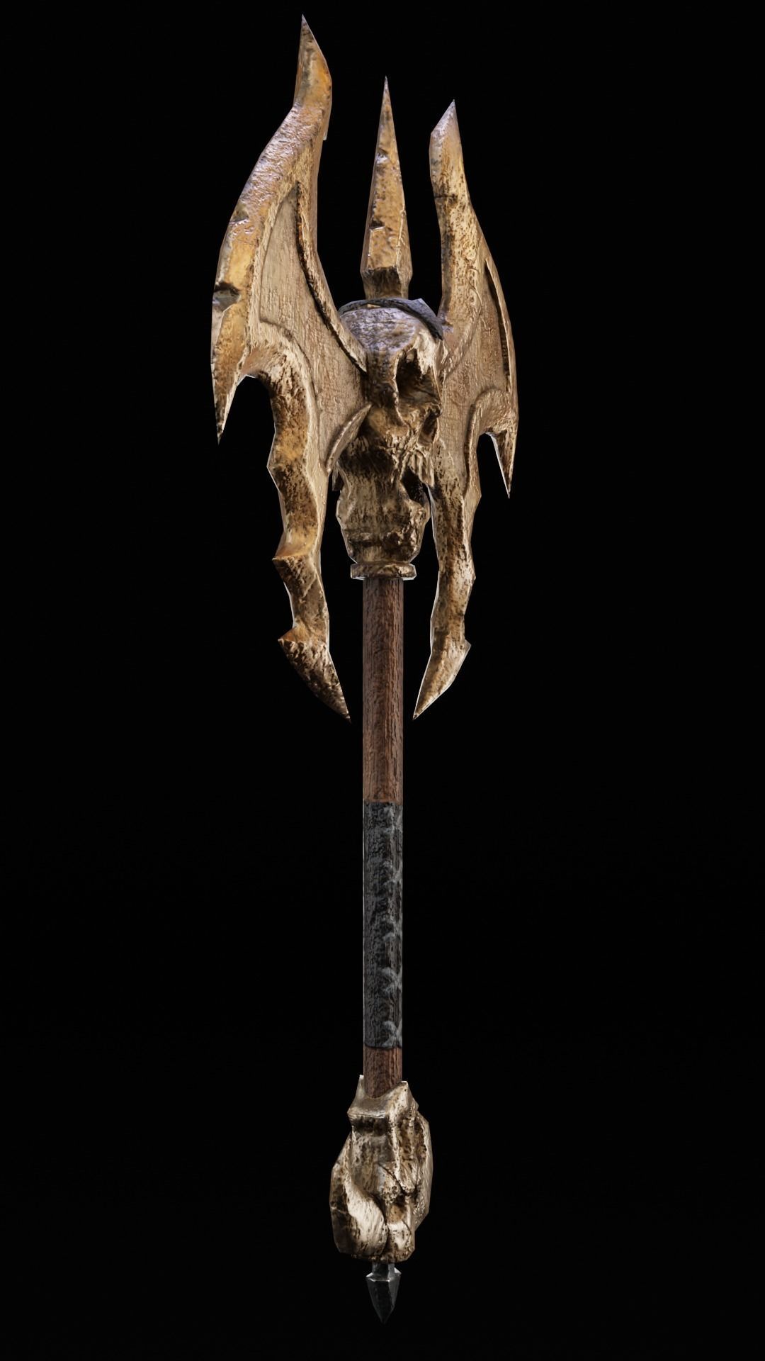 Axe skull collection-game assets Low-poly 3D model_4