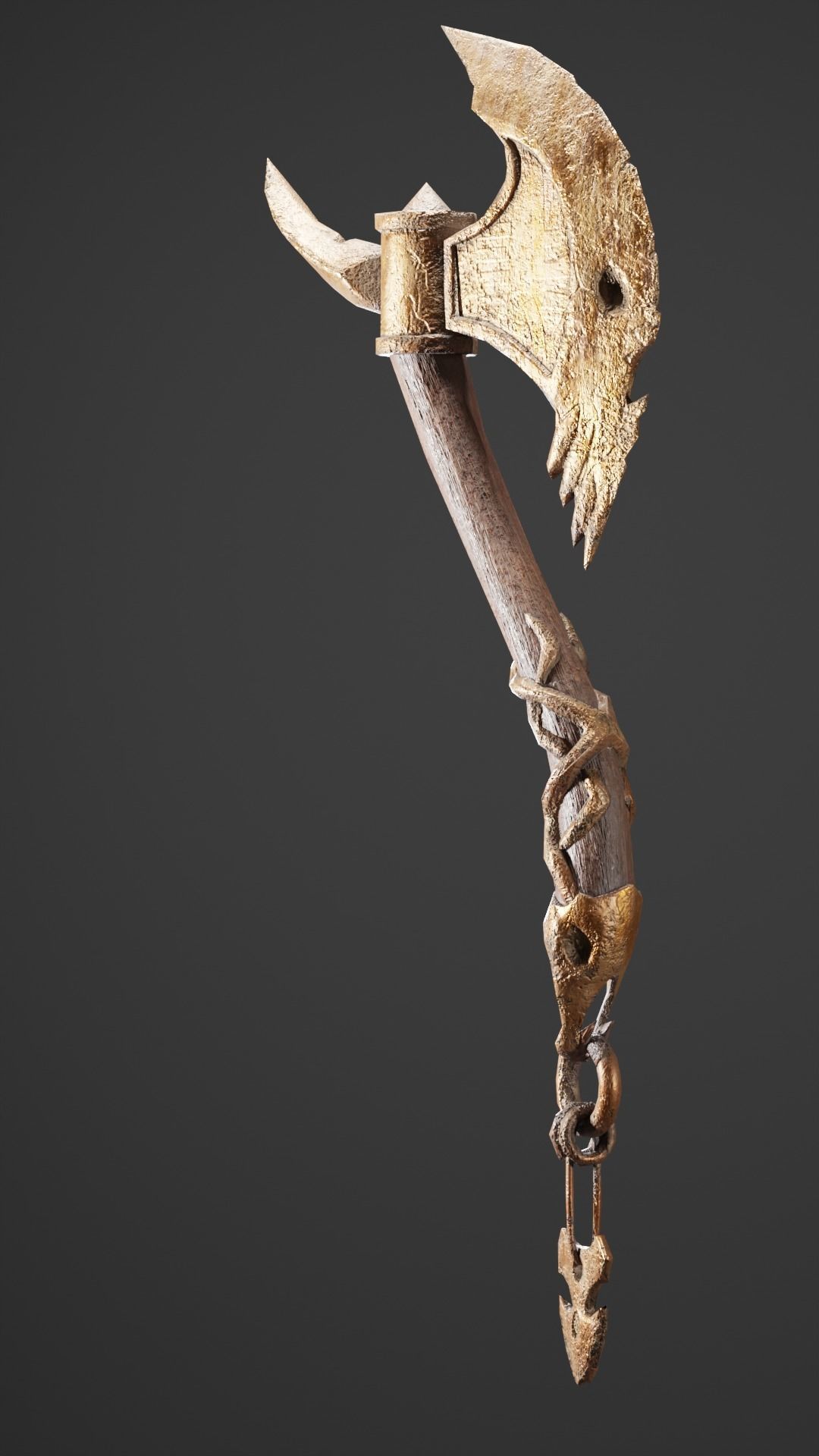 Axe skull collection-game assets Low-poly 3D model_5
