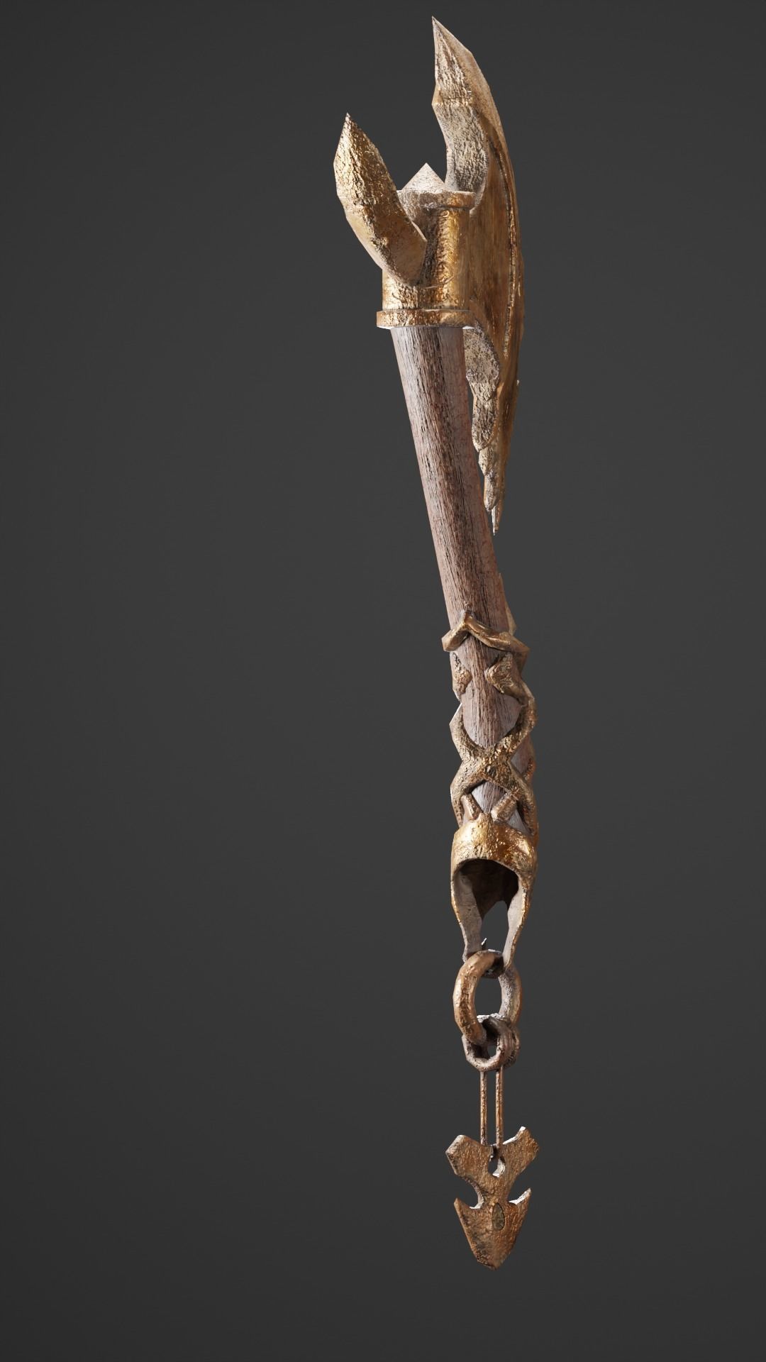 Axe skull collection-game assets Low-poly 3D model_6