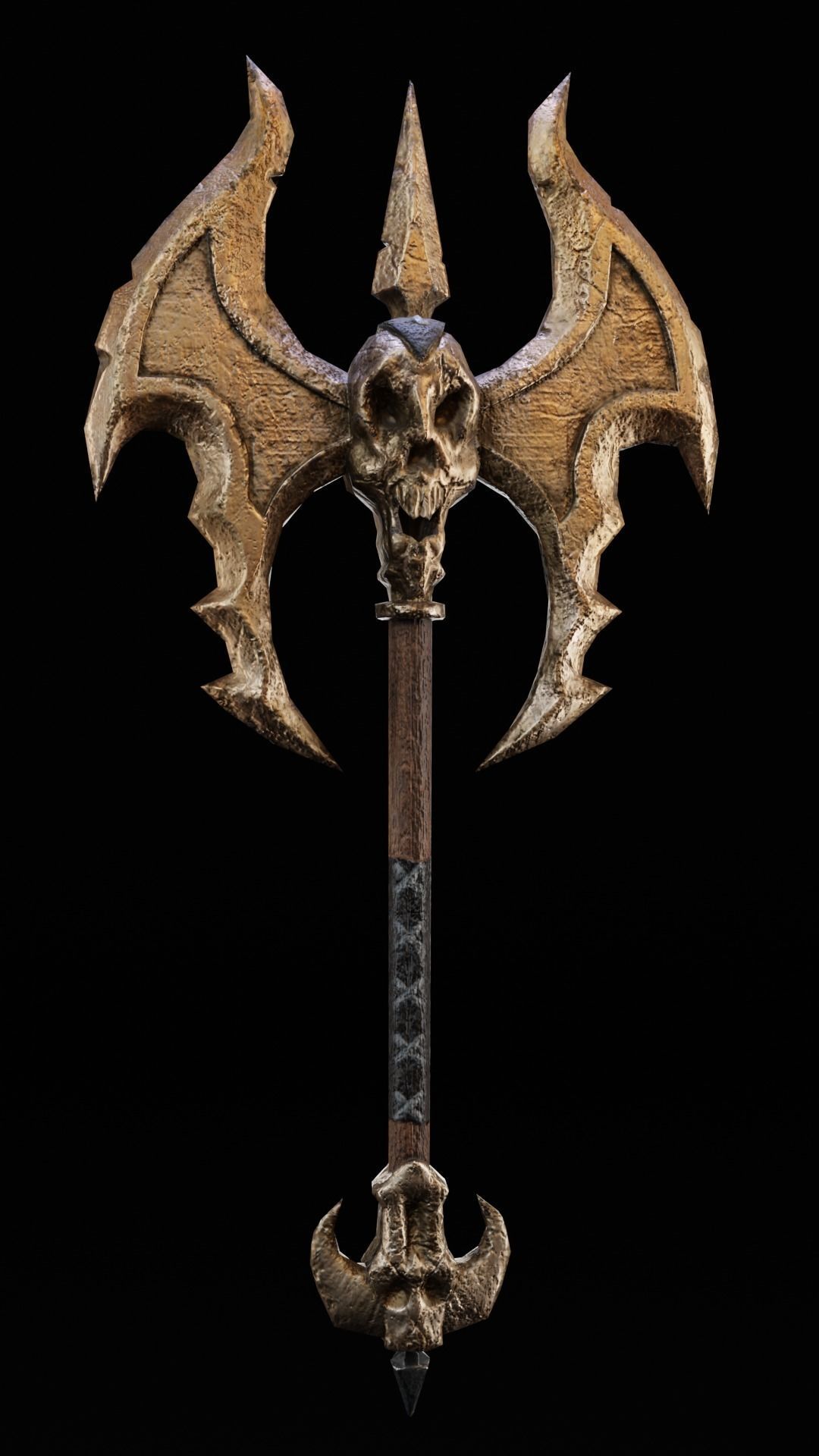 Axe skull collection-game assets Low-poly 3D model_2