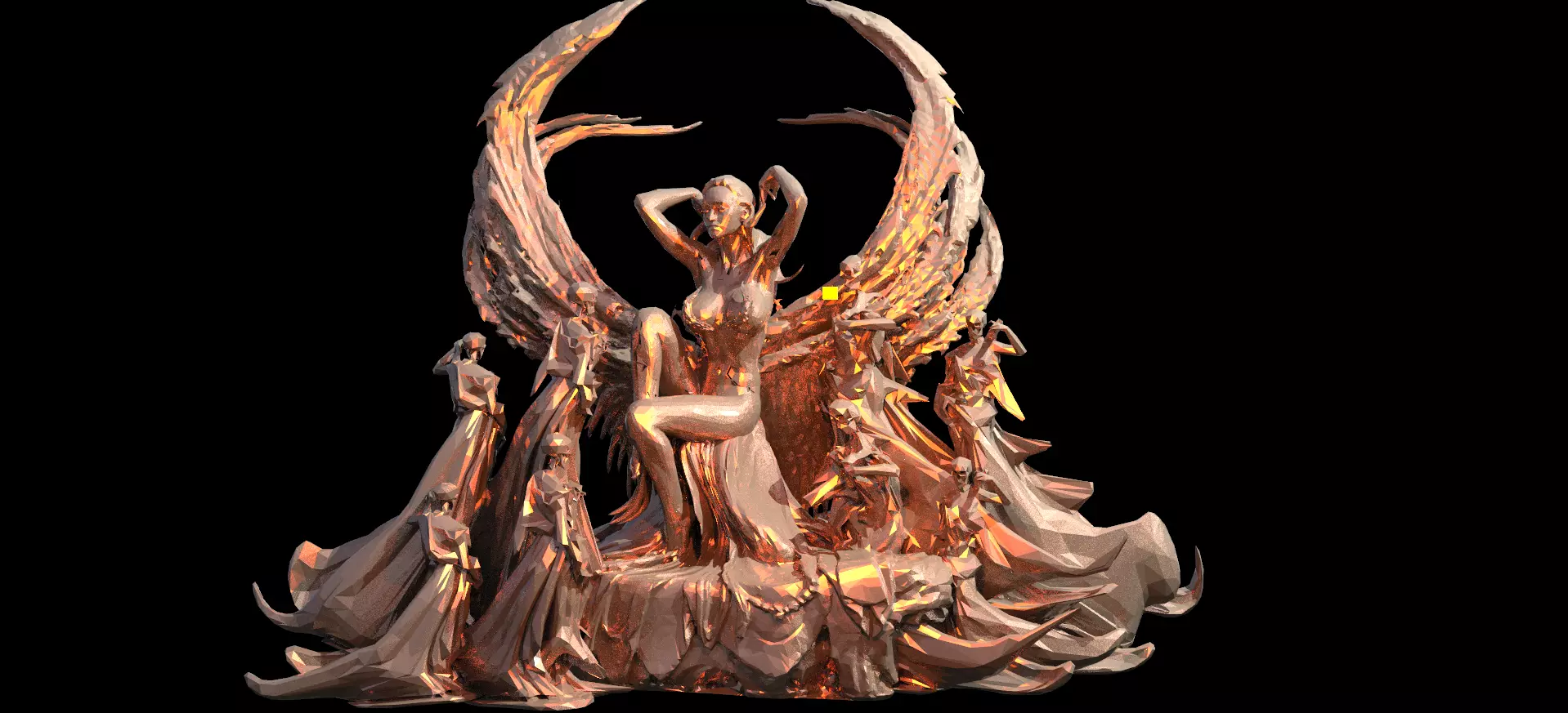 Dantes Inferno Ghost Throne statue 5  3D model_0