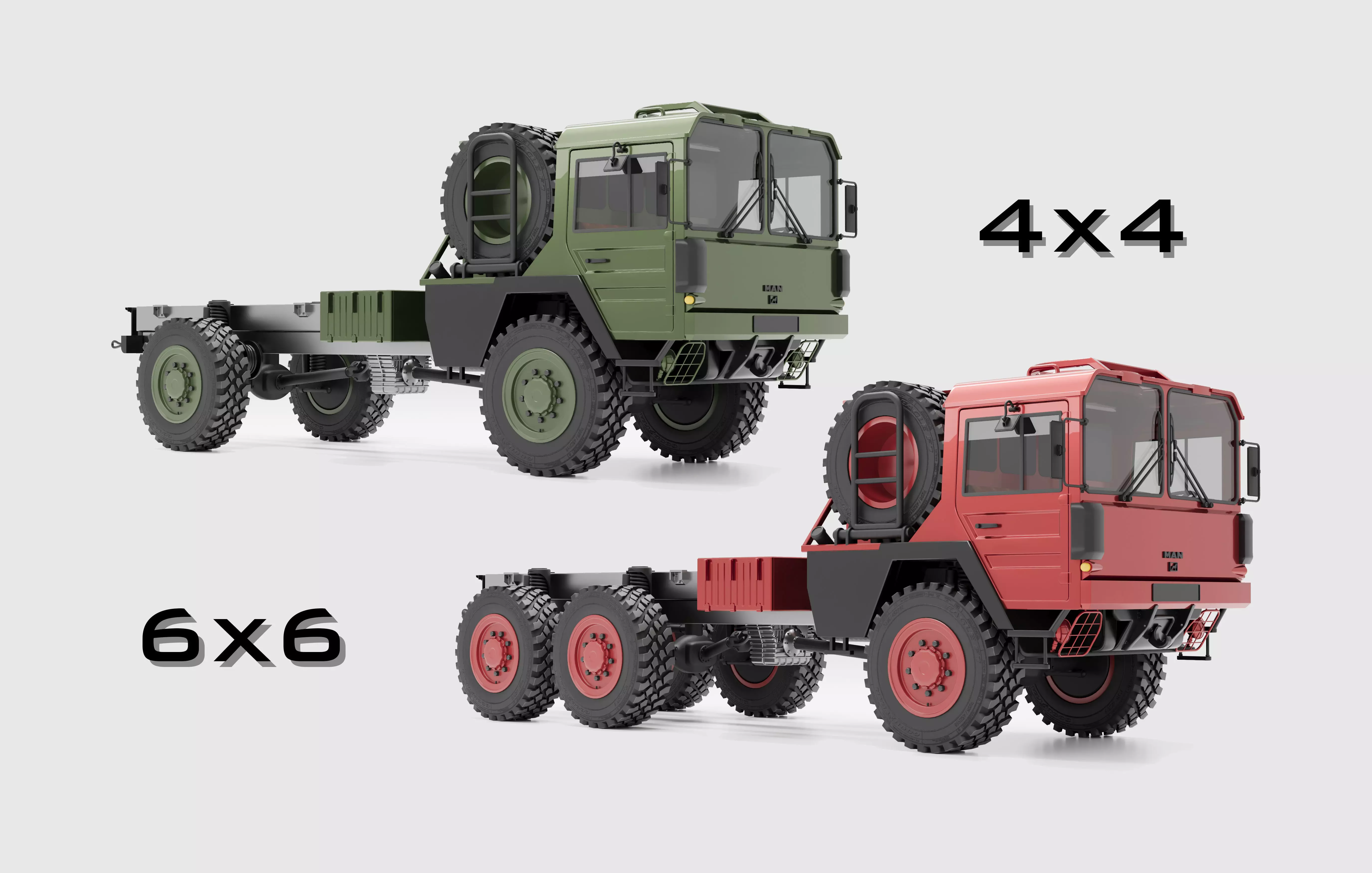 Man Kat1 3D Model - 4x4 and 6x6 Trucks 3D model_0