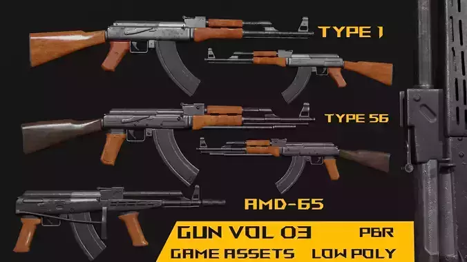 Gun -vol 03 2 gun 3D mode Game assets