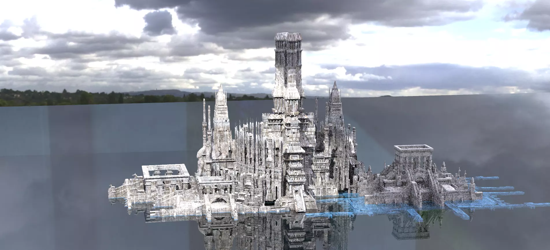 Ancient Egyptian Floating Temples 1 3D model_0