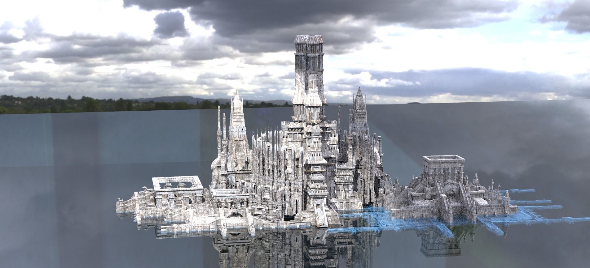 Ancient Egyptian Floating Temples 1 3D model_1